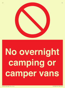 No overnight camping or camper vans